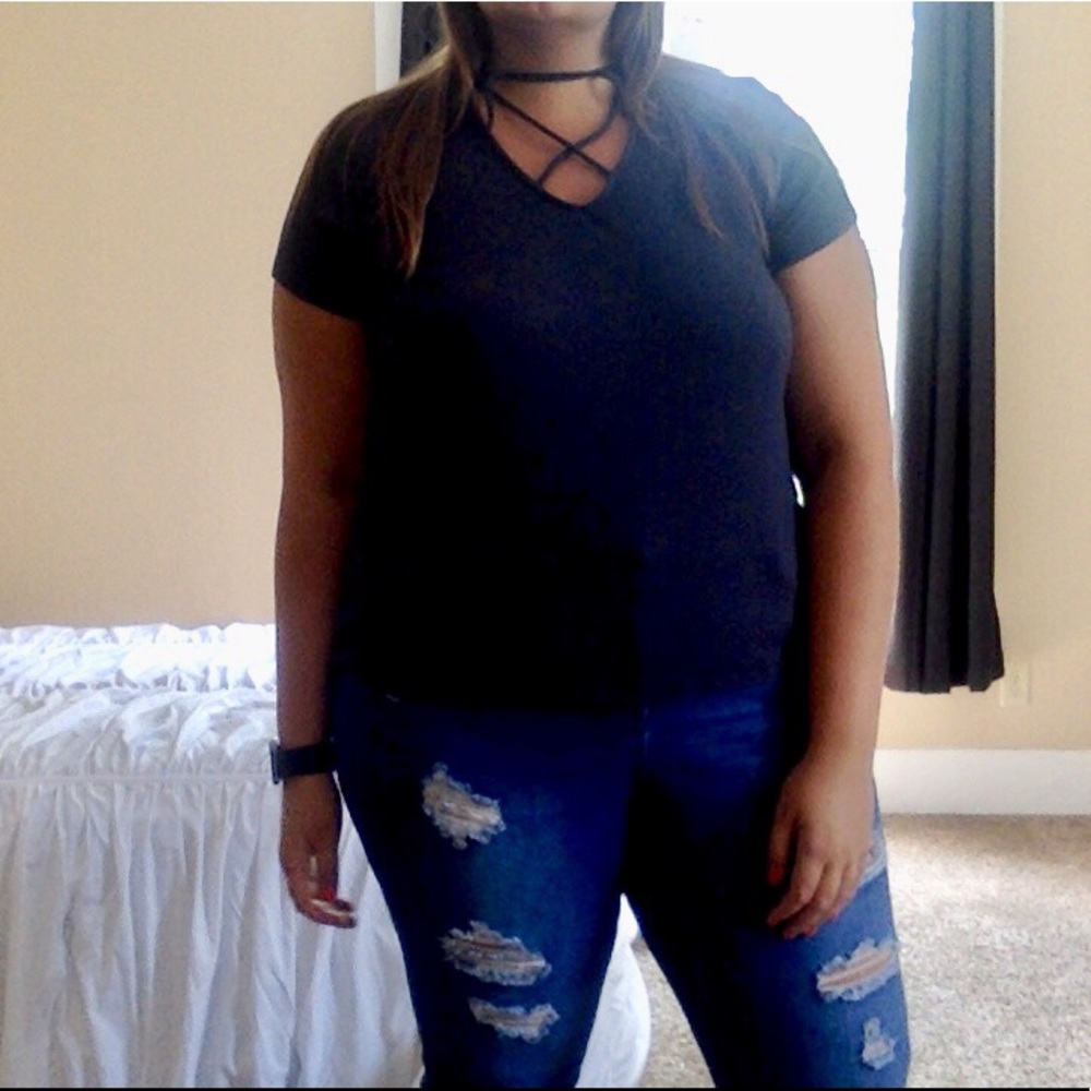 American Eagle across Neck Tee